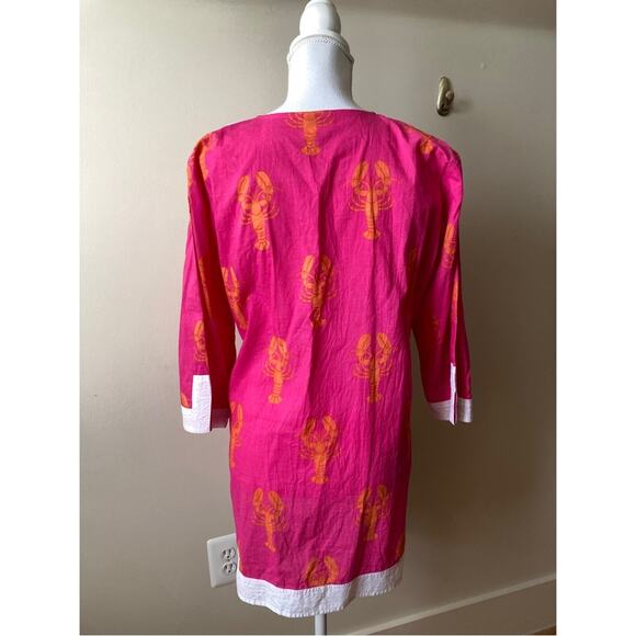 Beach Cover Top it Off Pink Orange Lobsters Medium Large - Picture 2 of 12